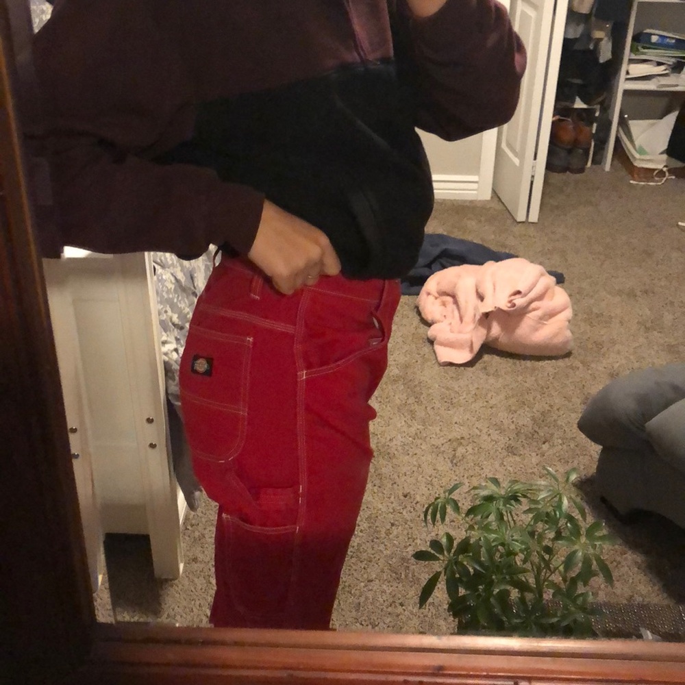 bright red new dickies straight leg carpenter pant